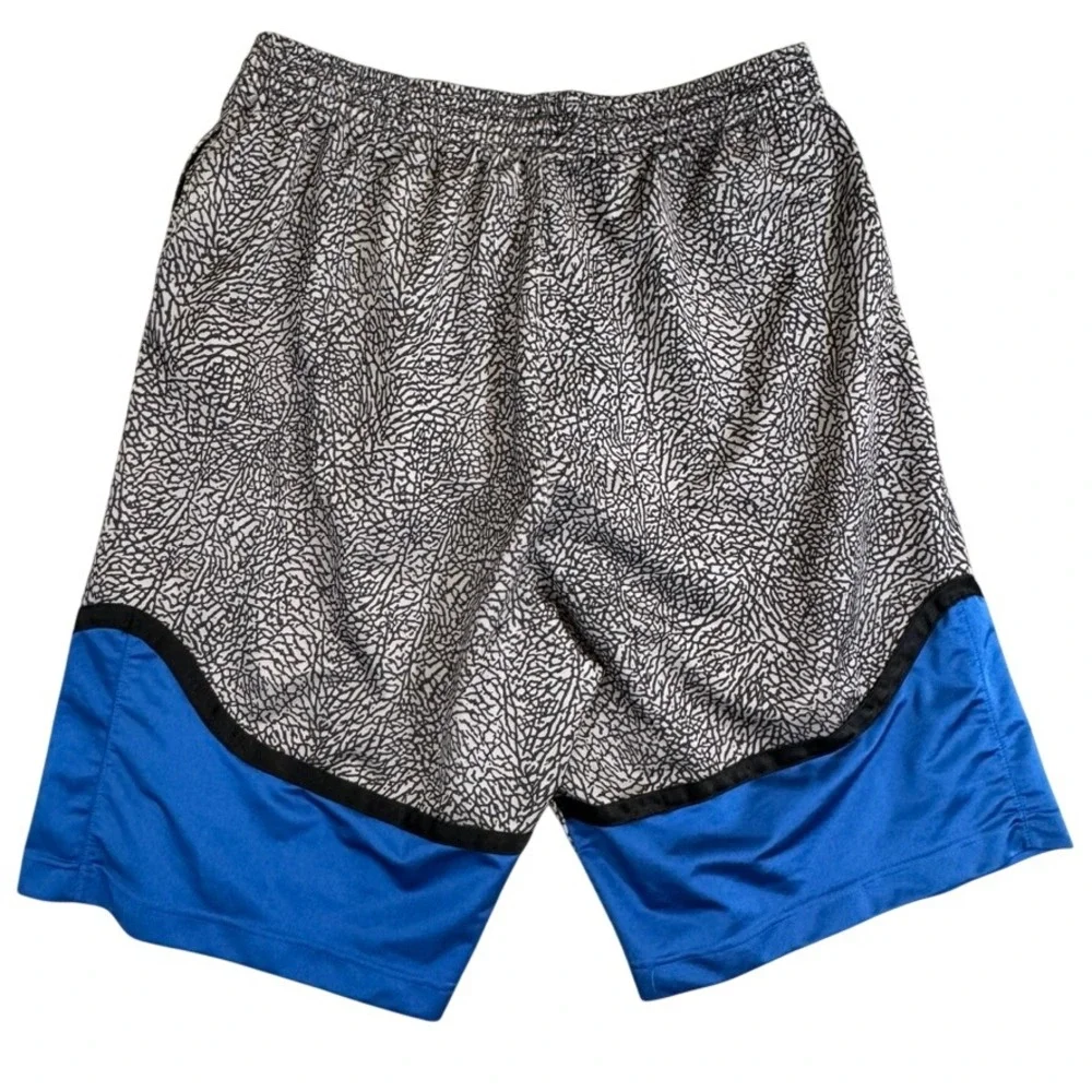 Jordan Elephant Print Basketball Shorts Mens XL Grey Blue Jumpman Athletic